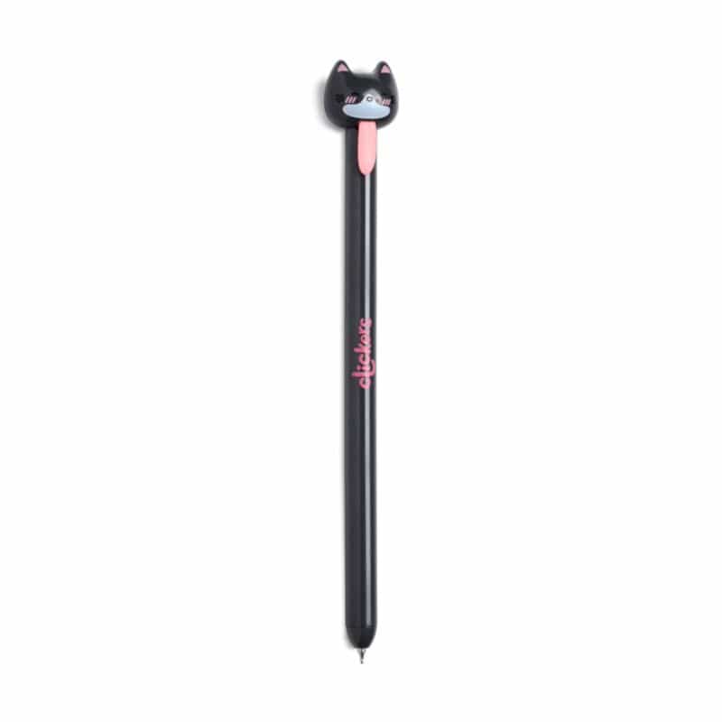 Adoramals Cats cLickers Black Ink Ballpoint Pen - White or Black Cat