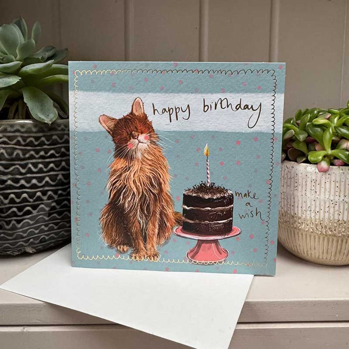 Greetings Card Alex Clark Little Sparkles Birthday Card - Cat & Cake