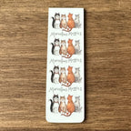 Alex Clark Marvellous Moggies magnetic bookmark shown folded to demonstrate the secure magnetic design for marking book pages.
