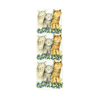 Alex Clark Three Amigos magnetic cat bookmark featuring three adorable cats sitting above blue flowers in a charming watercolour illustration.