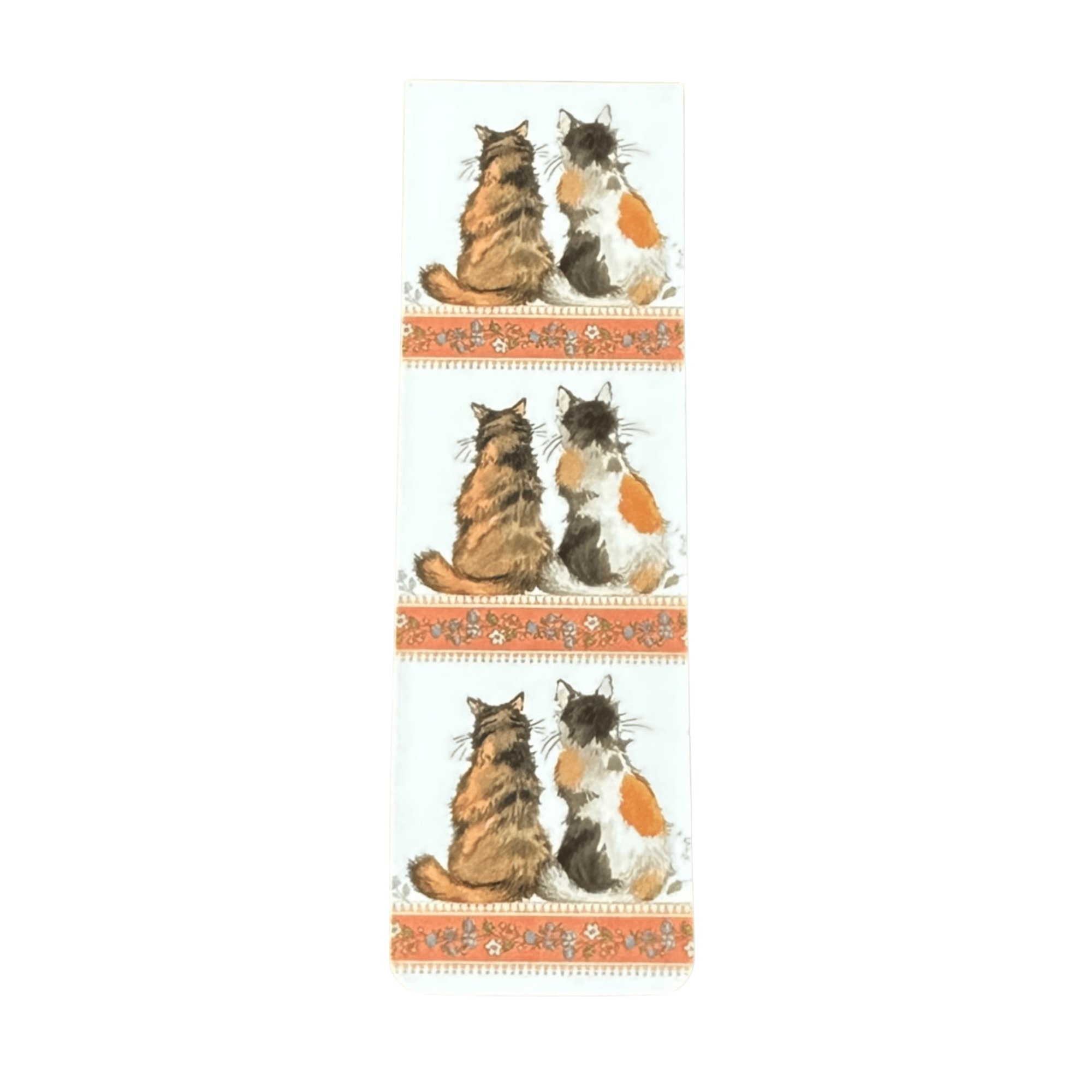 Alex Clark Tortoiseshells magnetic bookmark featuring two companion cats sitting side by side in a charming watercolour illustration.