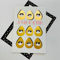 Art File Avo-Cato any occasion cat greetings card featuring nine avocado cats with gold-coloured accents and embossed details on a white background.