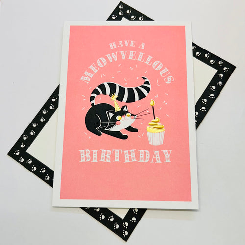 Greetings Card Art File Value Cat Greetings Card: Meowvellous Birthday