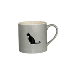 Bailey & Friends grey 250ml mug with raised black and white tuxedo cat design on the front