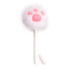 White Beans & Co Fluffy Cat Paw Pom Pom Fine Tip Pen with cap open