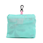 Reverse of Folded Beans & Co reusable shopping bag showing cute ginger cat pouch design