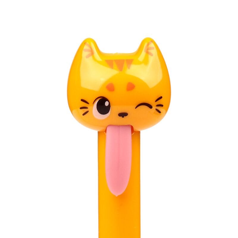 Ginger Beans & Co Cats cLickers pen showing the fun silicone tongue click mechanism
