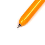 The nib of Ginger Beans & Co Cats cLickers black ink ballpoint pen with cat topper