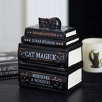 Black Cat Book Stack Oil Burner & Wax Melt Burner – Cat Lover Gift
