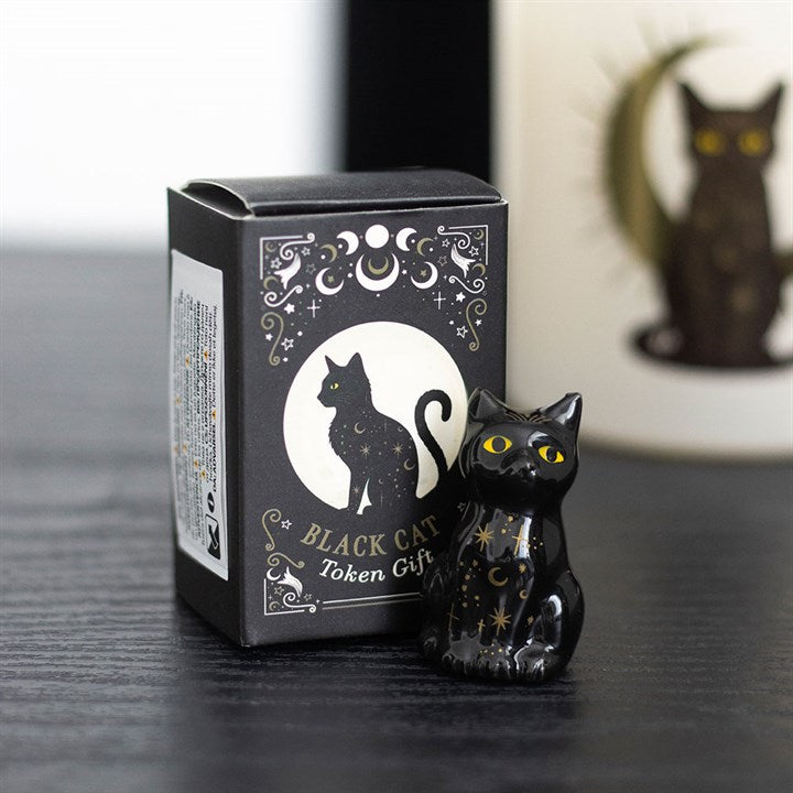 Mystical Ceramic Black Cat in Matchbox Gift Box – Cat Lover Keepsake