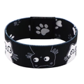 Black & White Cats Reversible Stretchy Wristband Bracelet Fun Cat Lover Accessory