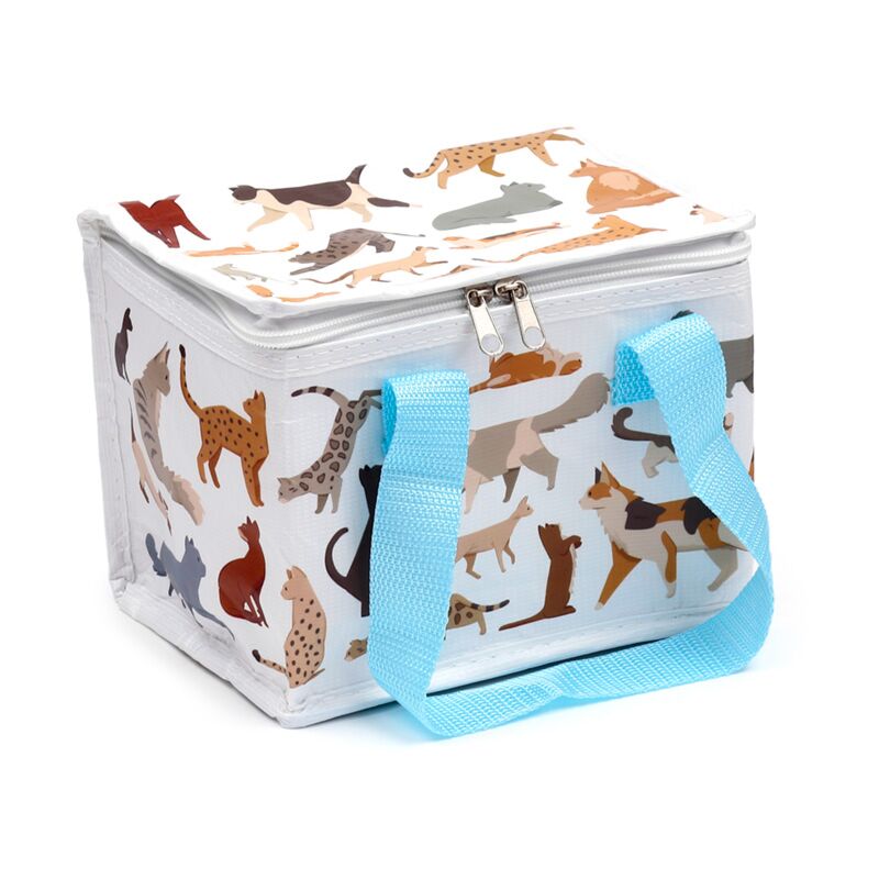 Feline Fine Cat Print Insulated Lunch Picnic Bag
