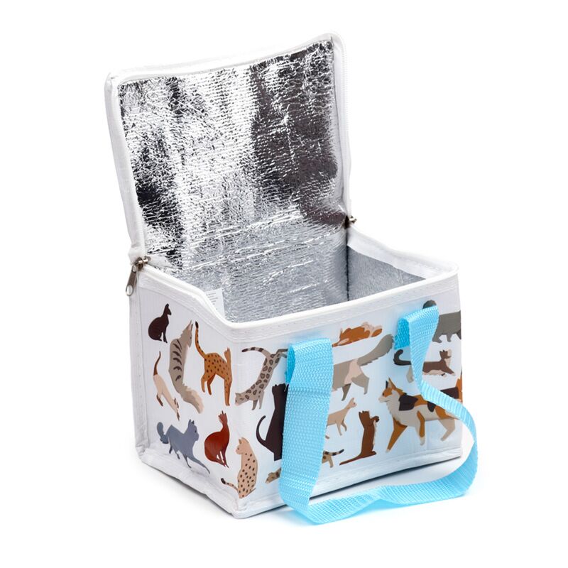 Feline Fine Cat Print Insulated Lunch Picnic Bag