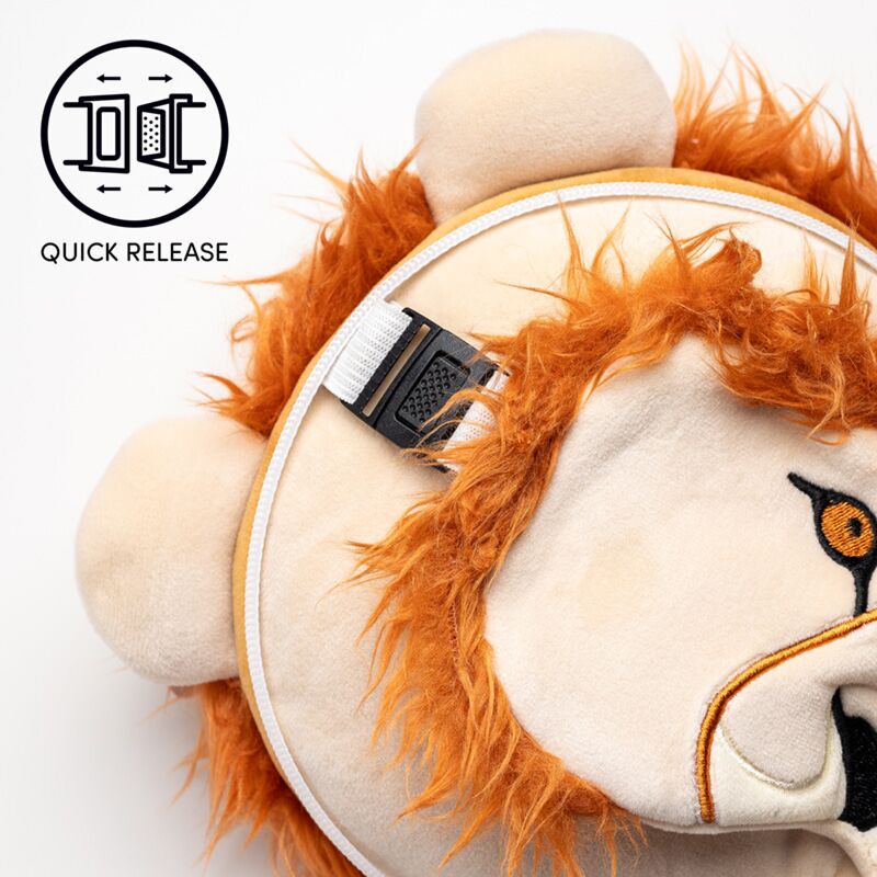 Relaxeazzz Lion Plush Travel Pillow & Eye Mask Set – Soft Neck Cushion for Travel