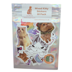 Mixed Cat Vinyl Sticker Pack – 10 Assorted Designs for Kids & Adults
