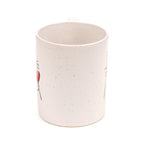 Large speckled Cat with Heart stoneware mug for cat lovers
