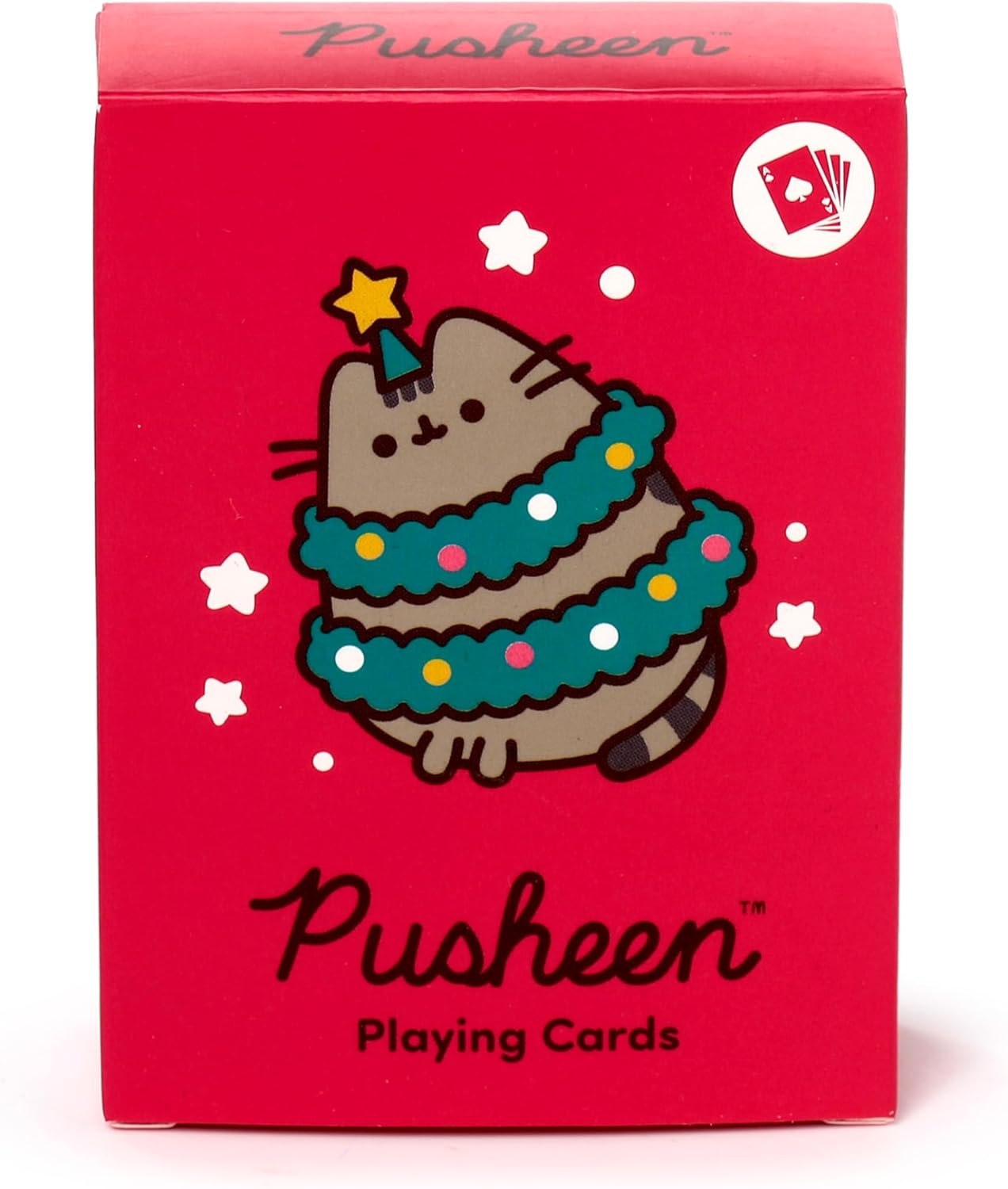 Front of Christmas Pusheen playing cards gift box