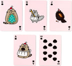 Christmas Pusheen spades suit playing cards with seasonal illustrations