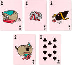 Christmas Pusheen clubs suit playing cards with holiday character designs