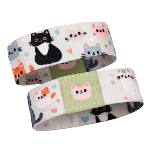 Bracelets Cute Cats Reversible Stretchy Wristband Bracelet – Cat Lover Fashion Accessory 🐱