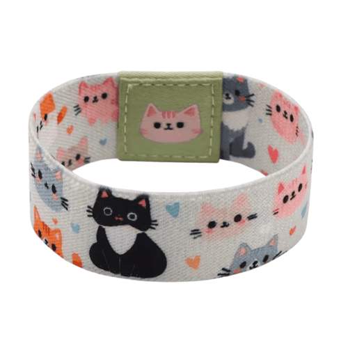 Bracelets Cute Cats Reversible Stretchy Wristband Bracelet – Cat Lover Fashion Accessory 🐱