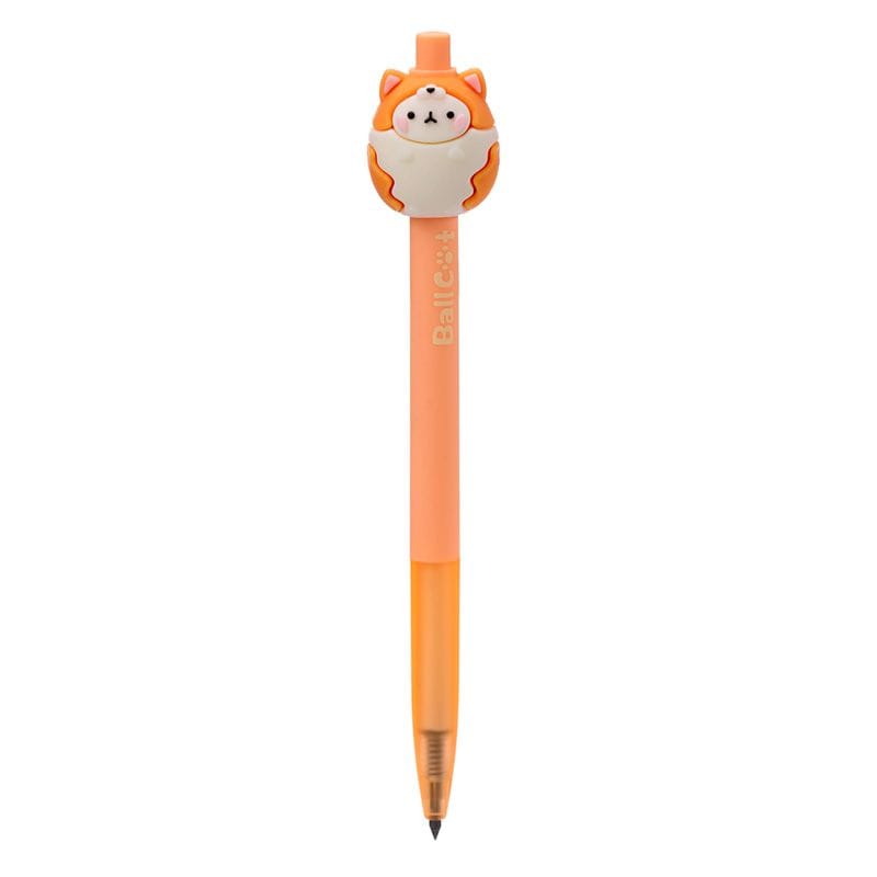 Orange cat everlasting inkless pencil with cute cat topper