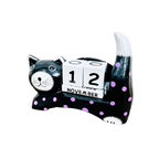 Fair Trade Handmade Black Spotty Cat Perpetual Calendar