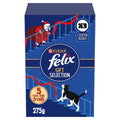 Felix Christmas Cat Treats Gift Selection Box 275g with five full-size treat bags and 50p coupon inside