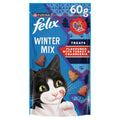 Felix Winter Mix turkey and cranberry Christmas cat treats in a festive blue 60g resealable bag