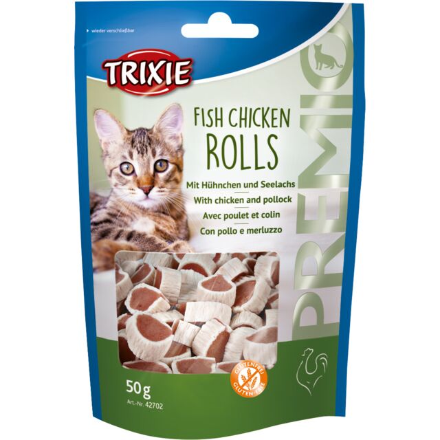 Trixie Premio Fish Chicken Rolls Cat Treats
