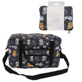 Equilibrium folding cat cabin holdall travel bag with colourful cat print, carry handles, detachable shoulder strap and compact foldaway storage pouch