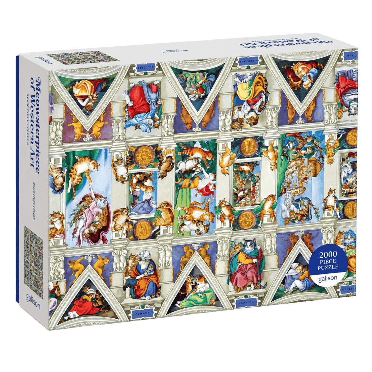 Sistine Chapel Meowsterpiece 2000 piece cat puzzle by Galison with detailed Cats Galore artwork by Susan Herbert