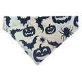 Handmade light cotton Halloween over-the-collar bandana for cats and dogs with dark pumpkins, bats, spiders and ghost silhouettes