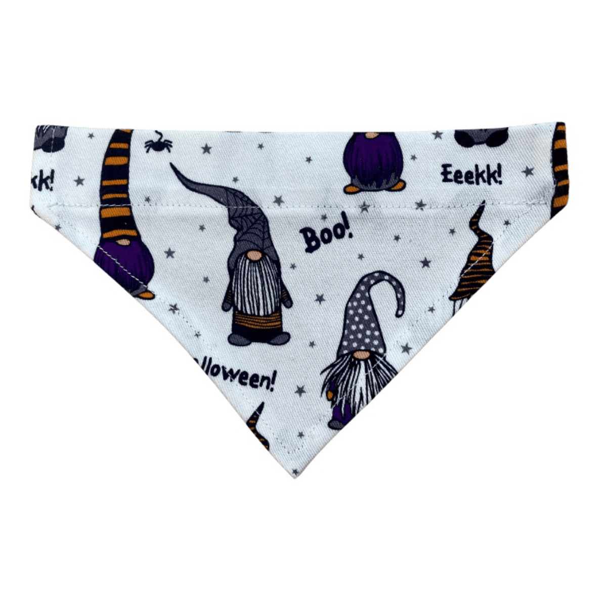 Limited edition handmade cotton Halloween gonk over-the-collar bandana for cats and dogs with Boo and Eekk design.
