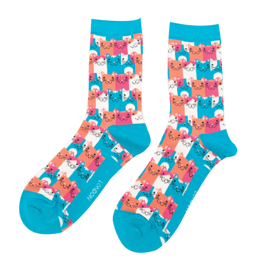 Socks Miss Sparrow Ladies' Bamboo Socks Gift Box – Happy Cats (3 Pairs)