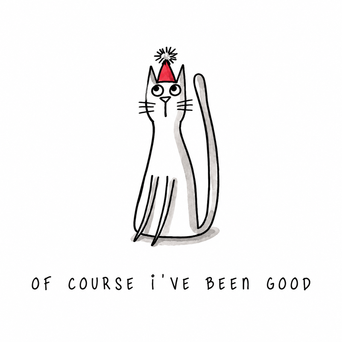 Hayley Trampenau Cat Christmas Card "Of Course I've Been Good"