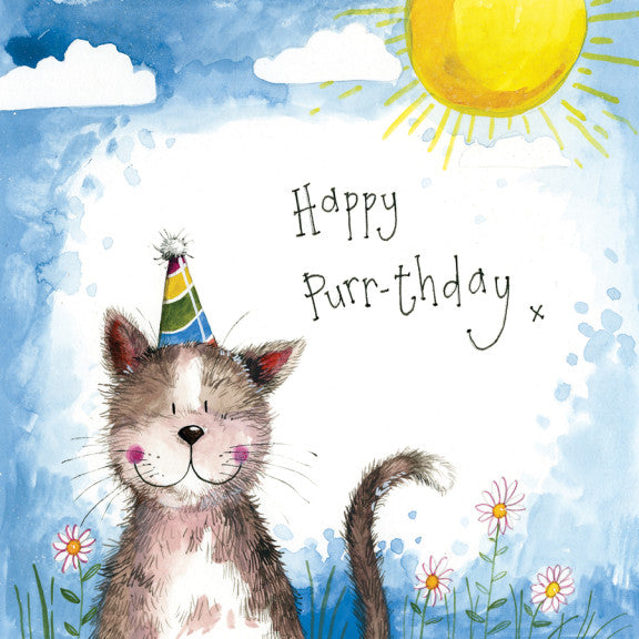 Alex Clark Large Gold Foiled Card - Sunshine Cat