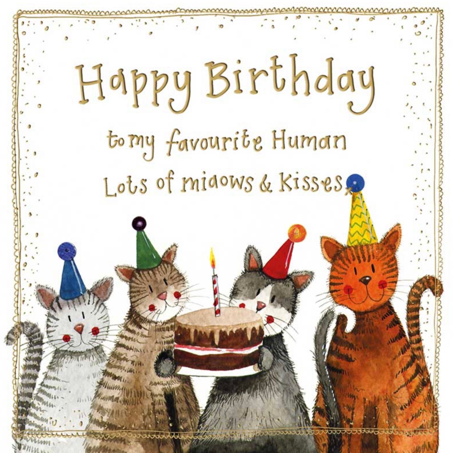 Alex Clark Large Gold Foiled Card - From the Cat
