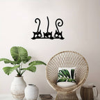 Three Cute Cats Home Decor Metal Wall Art