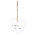 Spoiled Cat Wooden Heart Hanging Plaque – Cute Gift for Cat Lovers