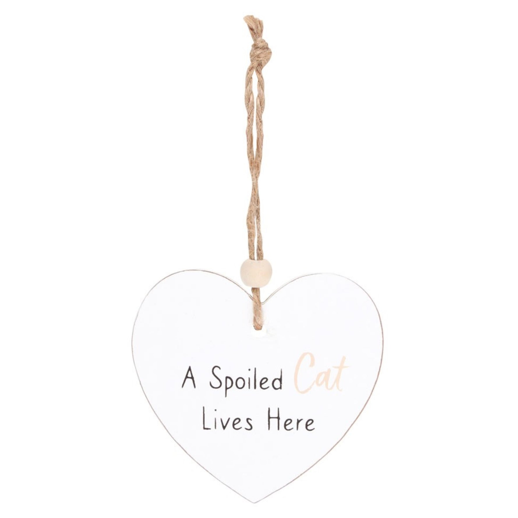 Spoiled Cat Wooden Heart Hanging Plaque – Cute Gift for Cat Lovers