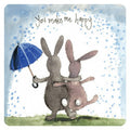 Alex Clark Single Coaster -  You Make Me Happy