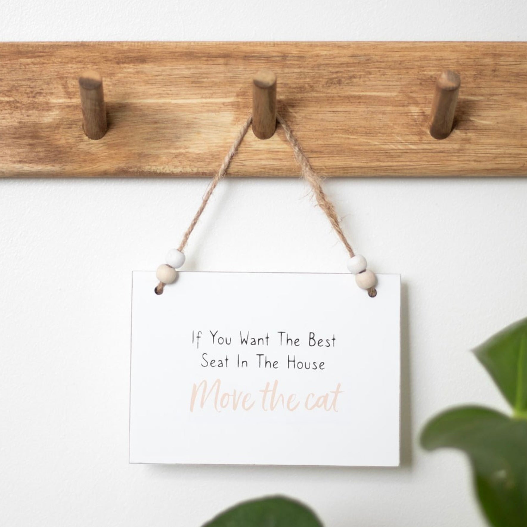 ‘Move the Cat’ Hanging Cat Plaque Sign