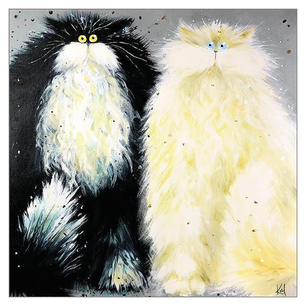Kim Haskins Cat Greetings Card - Mr and Mrs