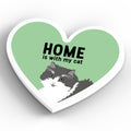 Heart Fridge Magnet Home is with my Cat - Green