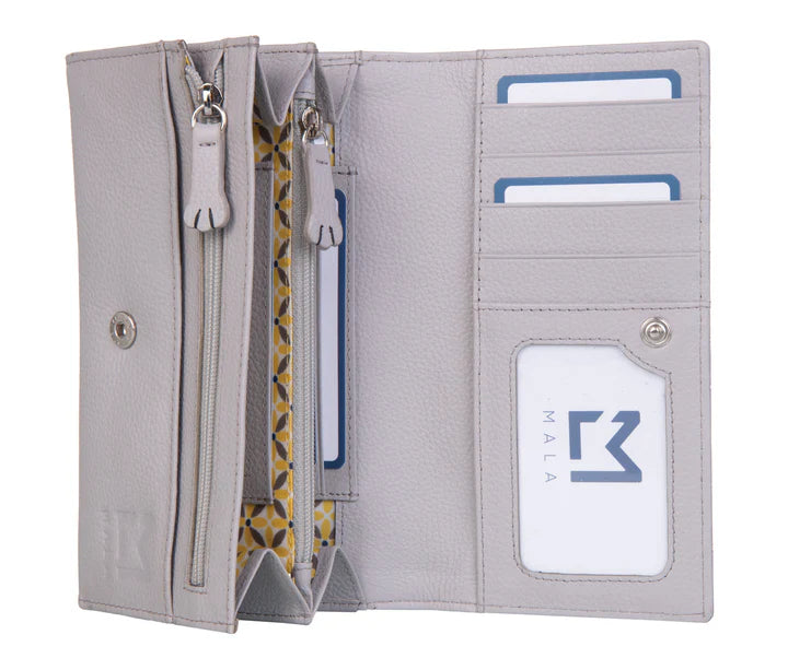 Mala Leather Santorini Cats Matinee Purse RFID