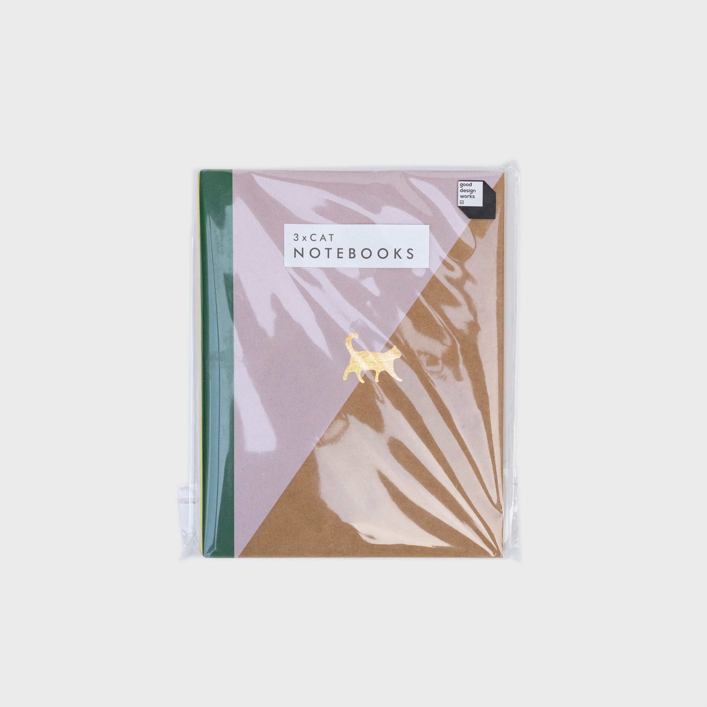 A5 Cat Kraft Notebooks 3 Pack – Recycled Paper Eco-Friendly Journals