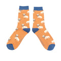 Miss Sparrow Ladies Bamboo Cat Socks 'Lions’ Mustard