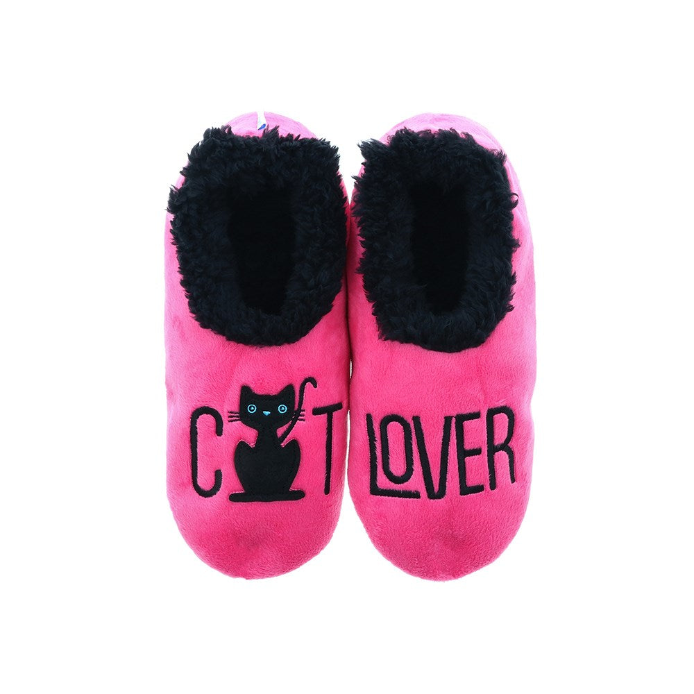Snoozies Pairables ‘Cat Lover’ Hot Pink Cat Slippers