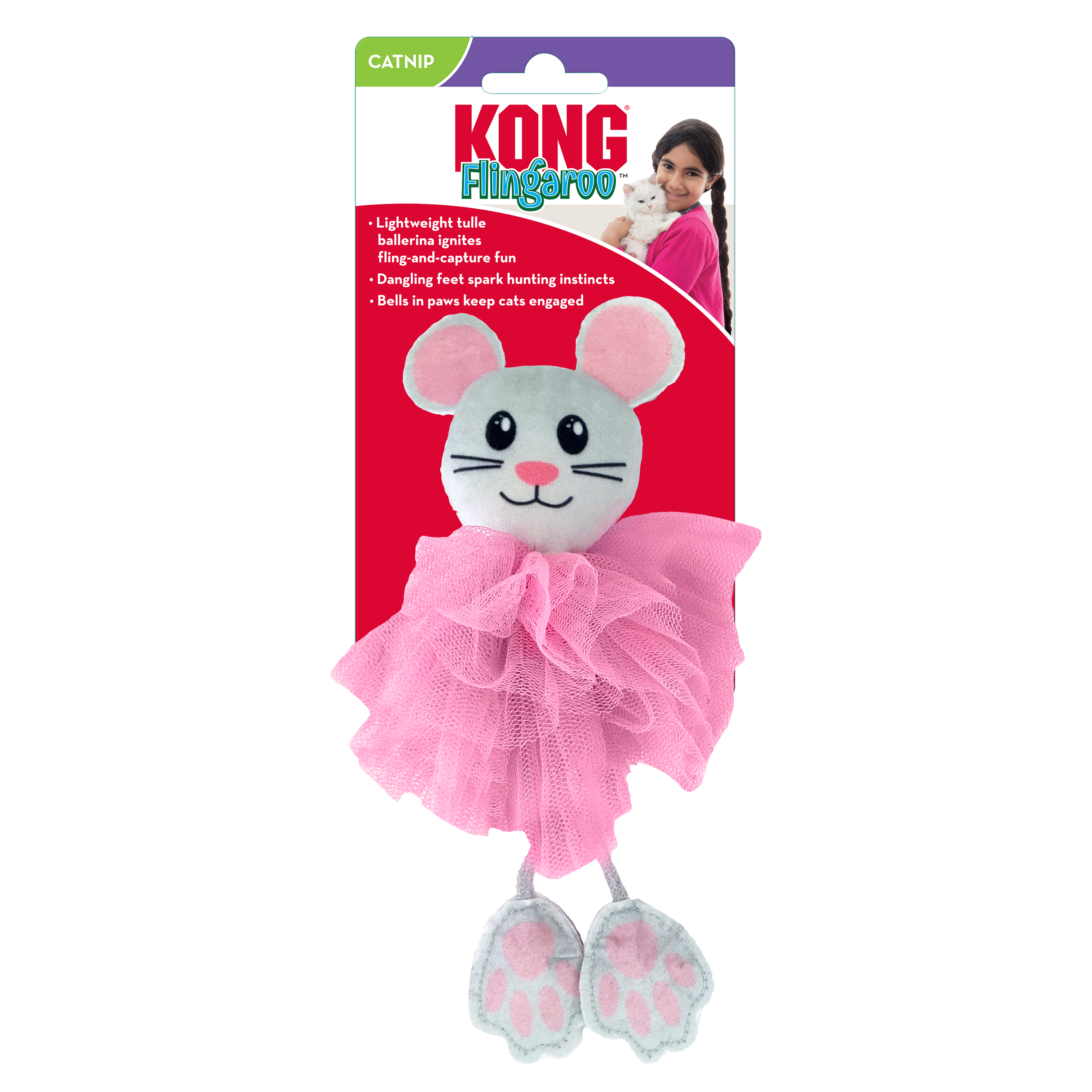 KONG Tutu Cute Catnip Cat Toy Ballerina Mouse